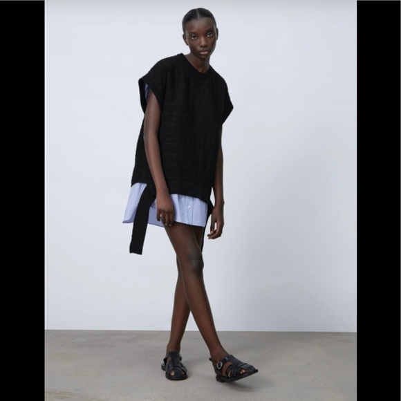 NWT Zara Size Small Combination Hi-Lo Mini Dress - Picture 1 of 11